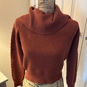 Lulu's Warm Cinnamon Cowl Neck Sweater